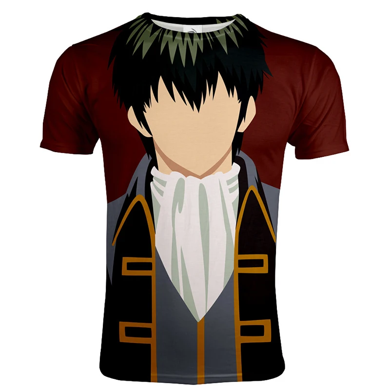 

2021 Fashion Gintama 3D Printed T-shirt Mens Casual O-Neck Short Sleeve Streetwear T Shirts Spring Summer Hip Hop Tees