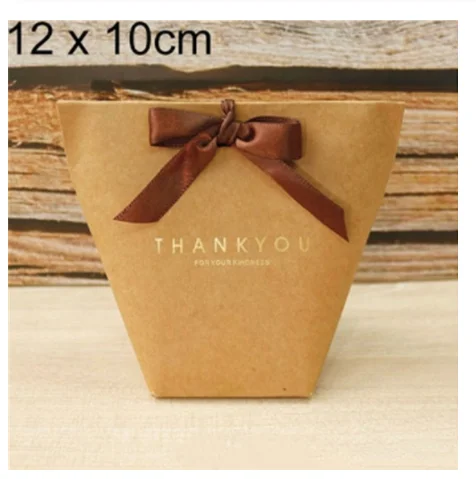 Thank you 12x10cm 5 шт. высококлассные черно-белые бронзовые "Merci" Сумки для конфет французские спасибо Свадебные сувениры Подарочная коробка посылка на день рождения - Цвет: Thank you 12x10cm