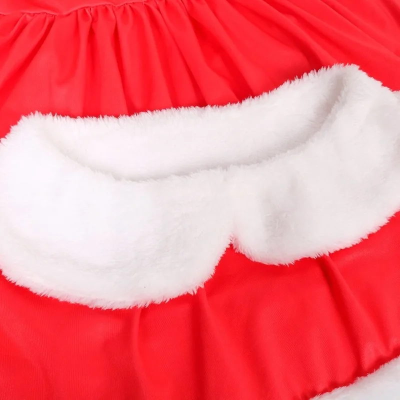 

Girls Velvet Santa Dress Red Kids Christmas Carnival Evening Party Clothes Princess Dresses Long Sleeve Velvet Dress for Girl