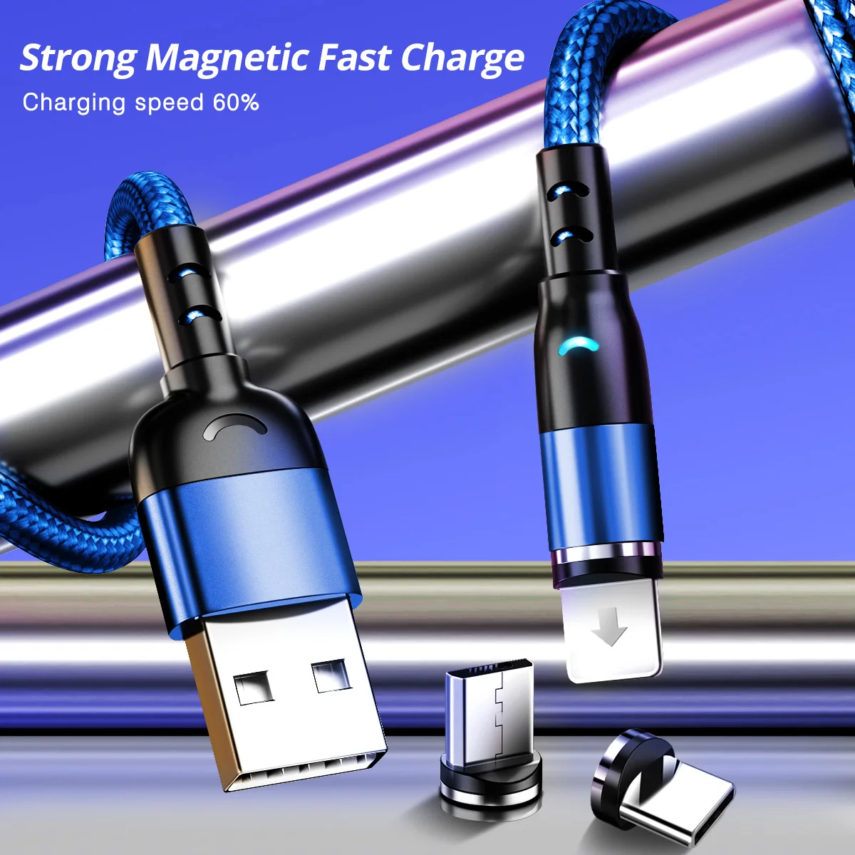 Магнитный зарядный USB-кабель anmon Type-C Micro USB магнитный кабель провод для iPhone Huawei xiaomi