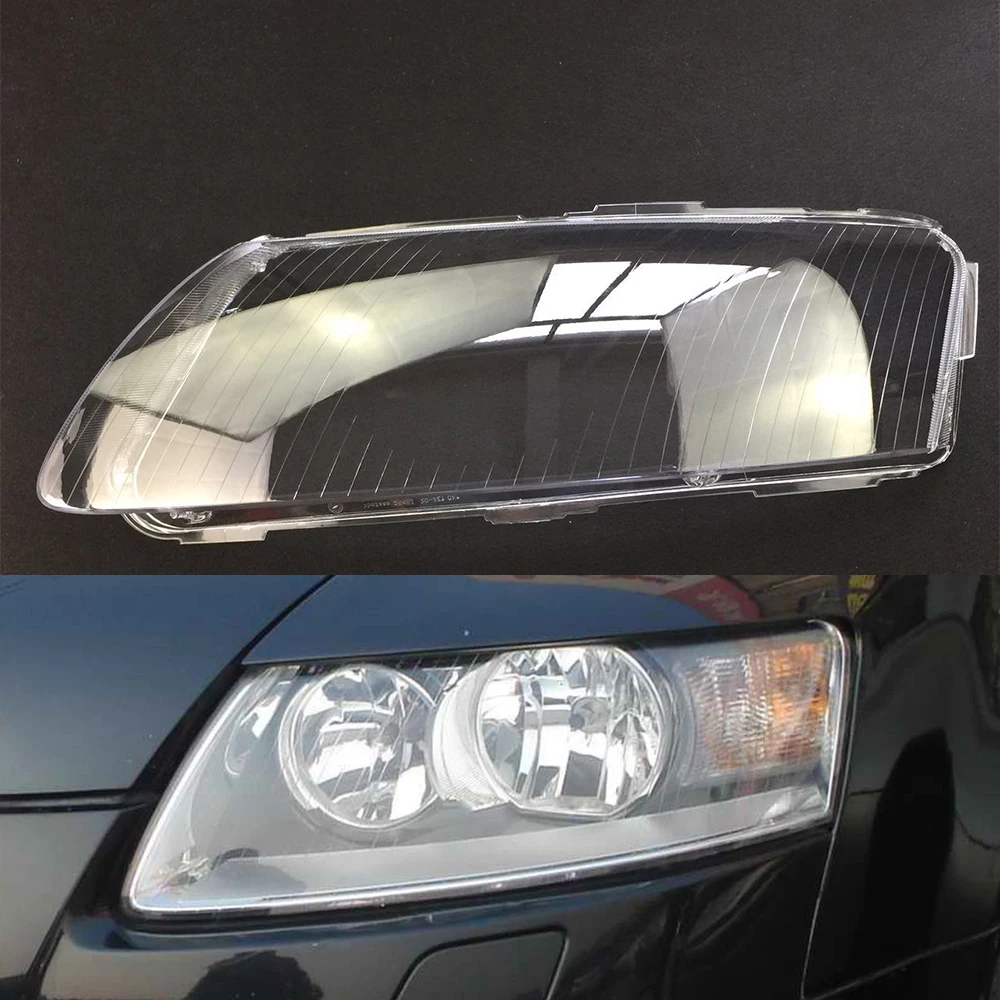 Driver Side Для Audi A6L 2006 2007 2008 2009 2010 2011 прозрачный автомобильный налобный фонарь с прозрачными линзами передний авто чехол - Цвет: Driver Side