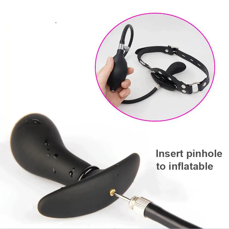 Надувной силиконовый кляп для рта БДСМ Набор бондажа рабства оральная фиксация SM