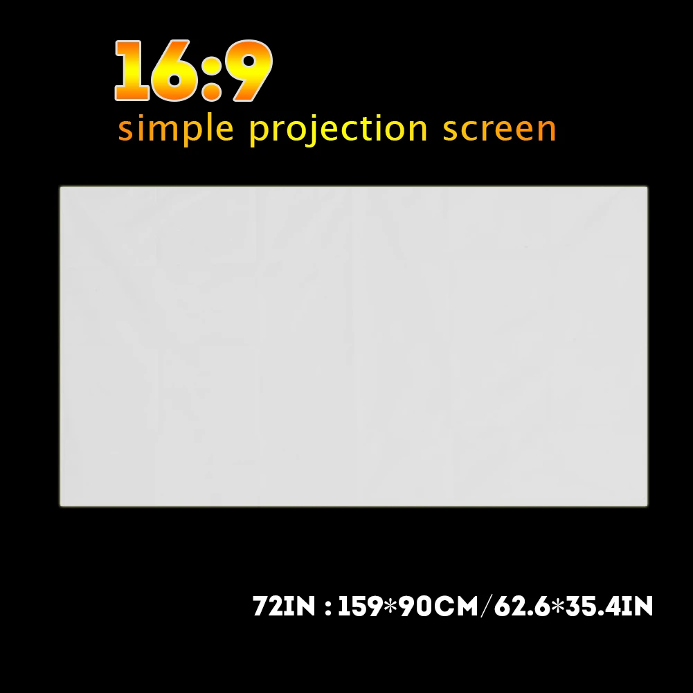 

1pc Portable Translucent Curtain Projection Screen 16:9 Projector Screen For Open-Air Cinema Outdoor Camping White Color