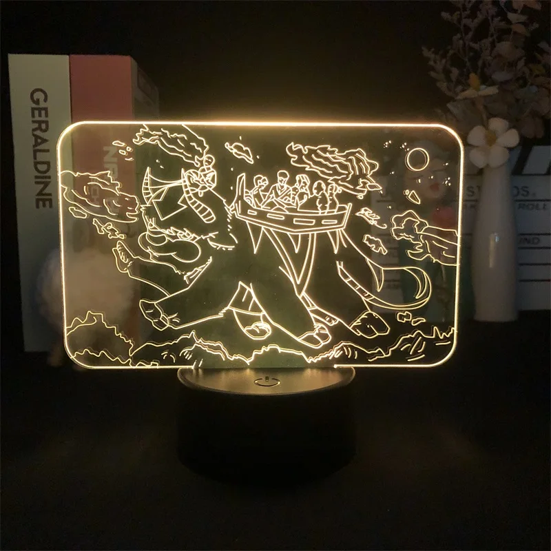

3D Night Light Alarm Clock Base Light Color with Remote Children Avatar The Last Airbender Japanese Anime Manga Decor Dropship