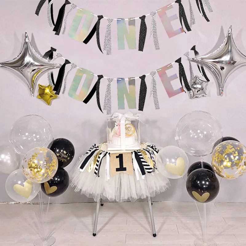 5 м Блестящий один баннер с надписью тканевая гирлянда кисточками для первого дня