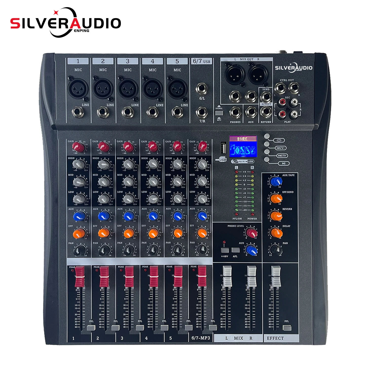 GAX-CT6 горячая Распродажа профессиональная 6-канальная аудиомикшерная консоль