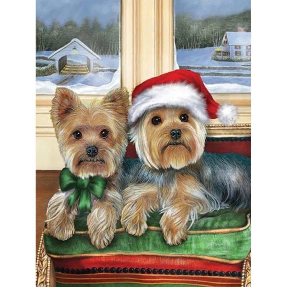 

Животные, алмазная живопись, вышивка, собака, картина, мозаика, Набор для вышивки крестиком, Рождественский домашний декор, подарок 30x40 см