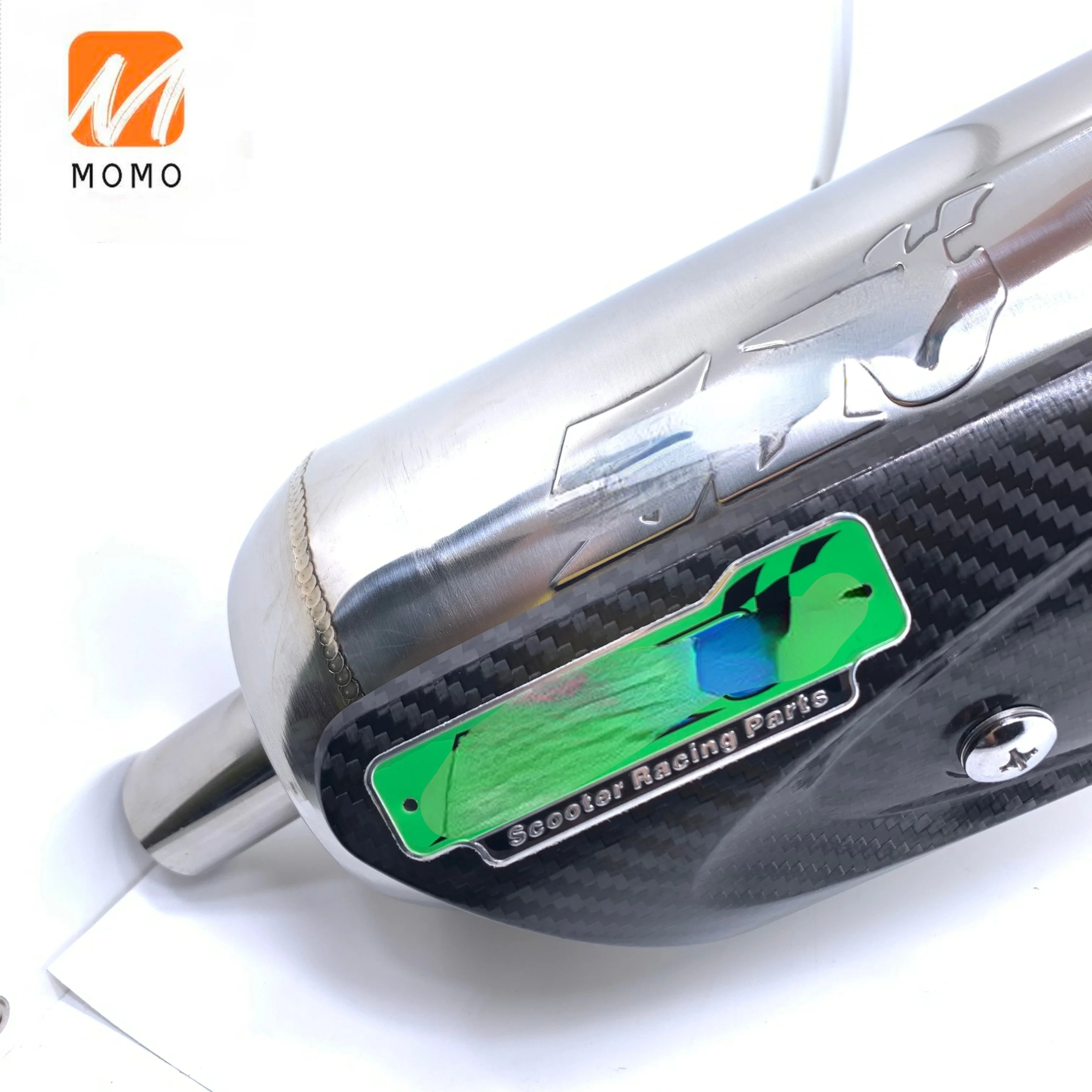 

white stainless steel exhaust pipe for V125 can be matched with carbon fiber cover and color titanium aluminum c