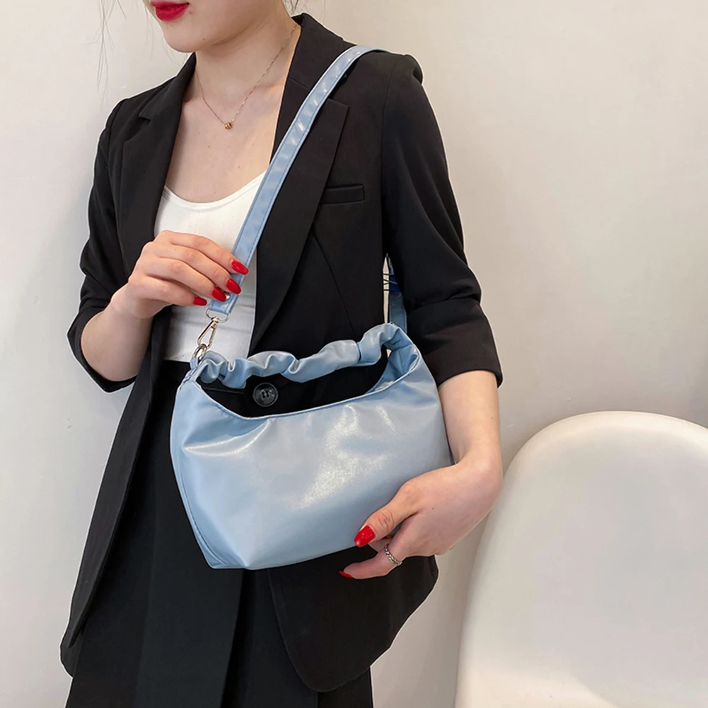 

Модные женские сумки через плечо в форме облака, однотонные женские элегантные плиссированные сумки-мессенджеры через плечо из искусствен...