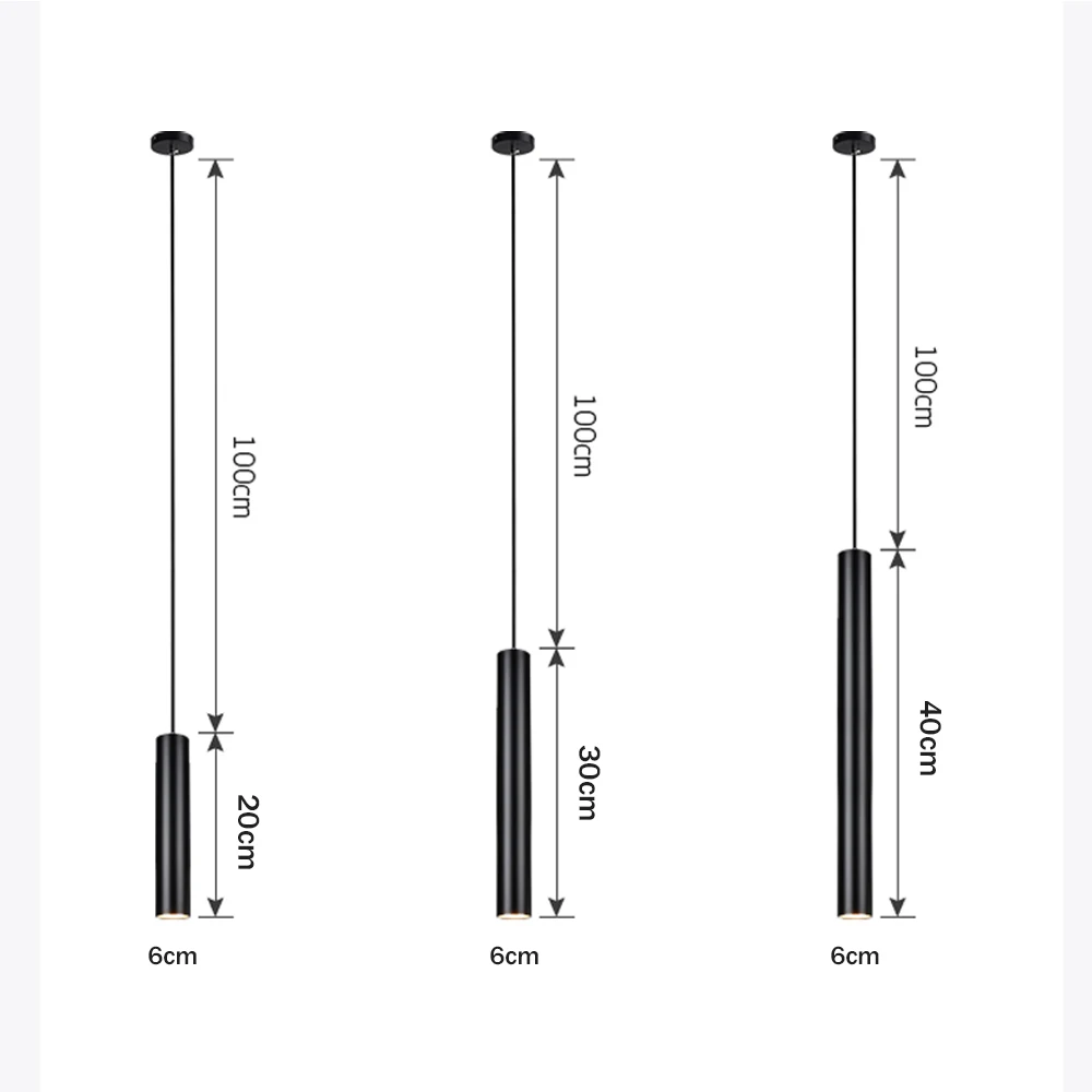 

Modern LED Long Tube Pendant Lights Minimalist droplight Restaurant/Dinning Room/Bar Cylindrical Pendant Lamps Kitchen hang lamp