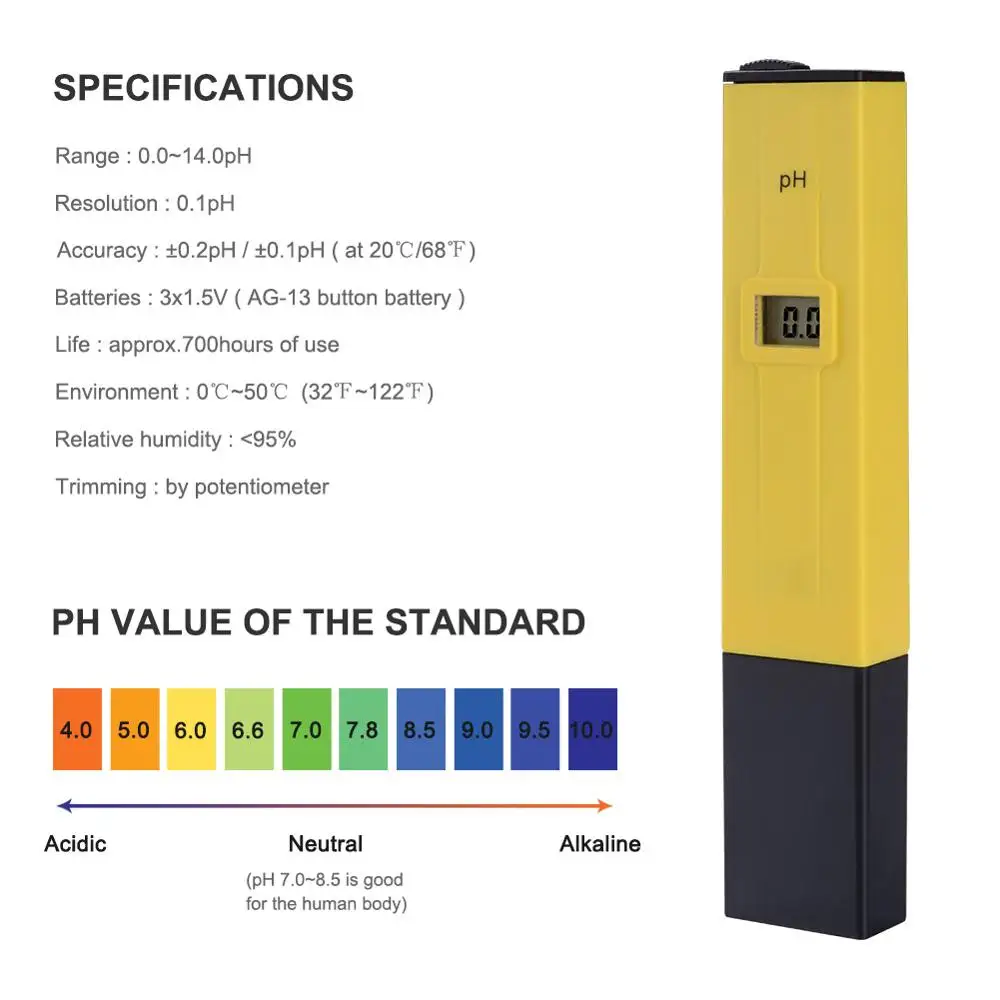 Цифровой рН метр/тестер 5 шт./лот 0 14 карманных ручек для аквариума бассейна воды