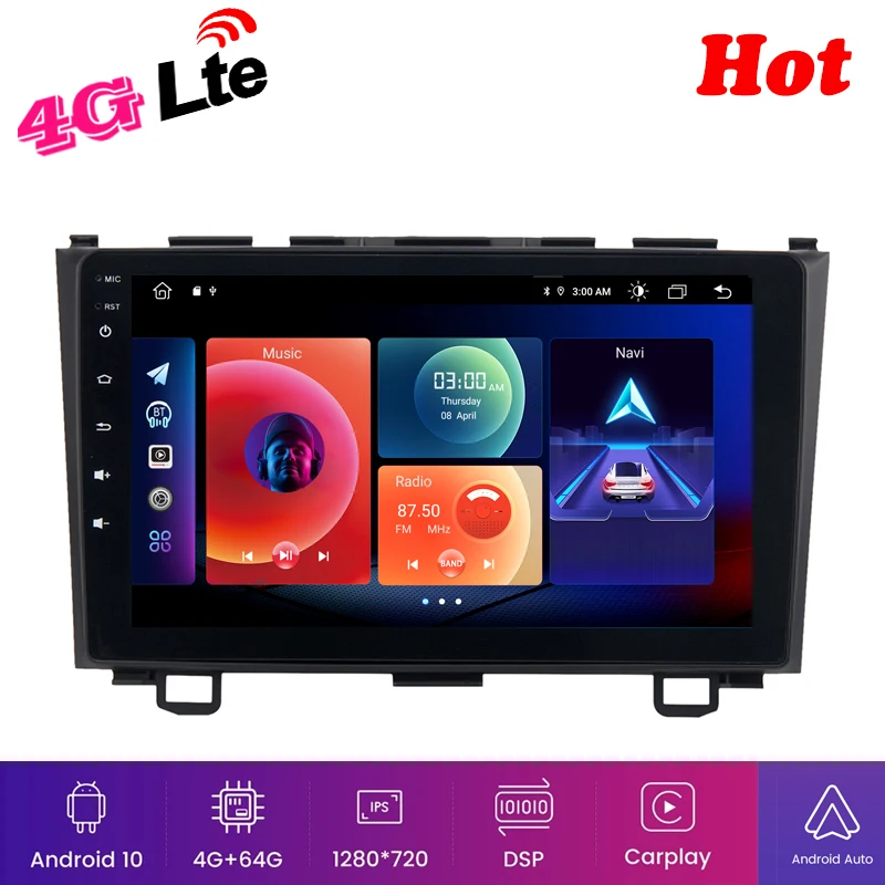 

Octa core Android 10,0 Автомобильный GPS Радио carplay плеер для honda CRV CR-V 2006 2007 2008 2009 2010 2011 wifi 4 + 64 ГБ Авто 4G lte