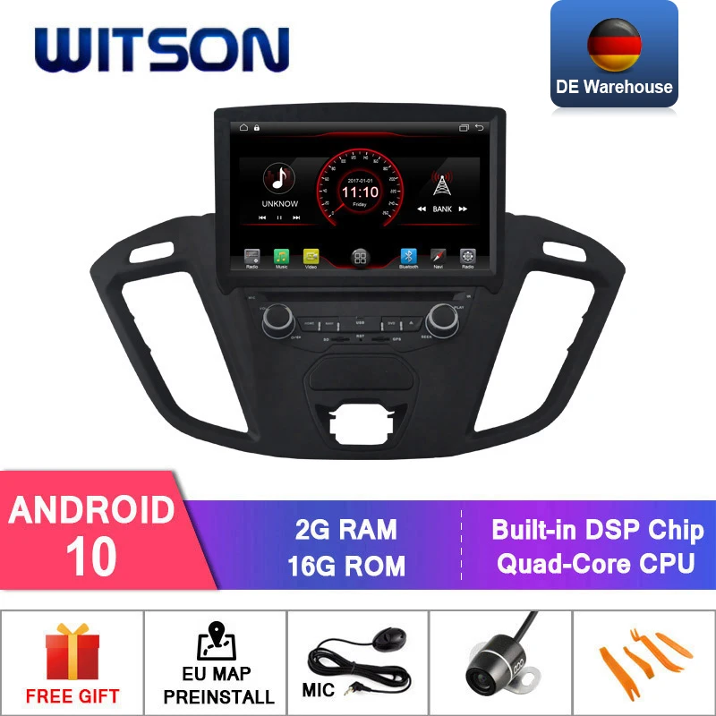 WITSON Android 10 автомобильный dvd плеер для Ford Tourneo Transit 150 250 350 2 Гб RAM 16 FLASH GPS авто стерео +