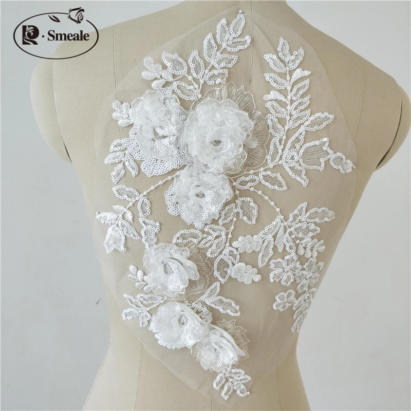 Кружевная аппликация Ципао для детской одежды винно-красный белый 3D цветок