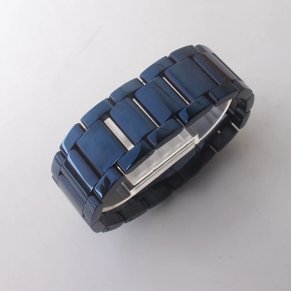 

Stainless Steel Clasp Wrist Band Blue Polished wristband for mens womens fashion accessories plated color metal bracelet buckle