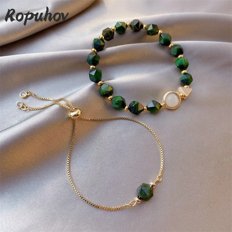 

Ropuhov 2021 New Bracelets for Women Valentines Day Gift Wholesale Lots Bulk Neon Jewelry Gemstone Pandora Fashion Charm