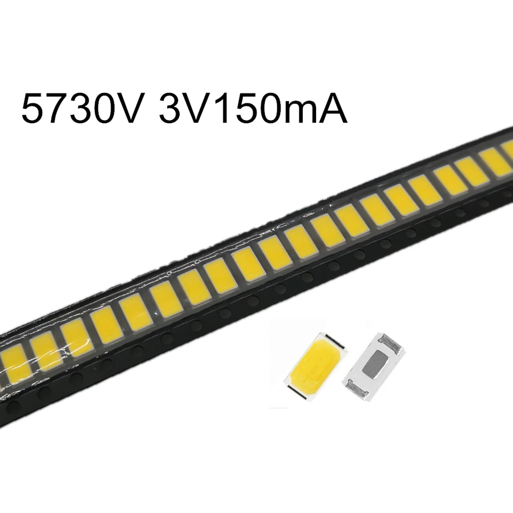 100 шт. SMD СВЕТОДИОДНЫЙ 2835 белый Чип 0 5 Вт 3 в 6 9 18 60 70 лм сверхъяркий SMT поверхностное