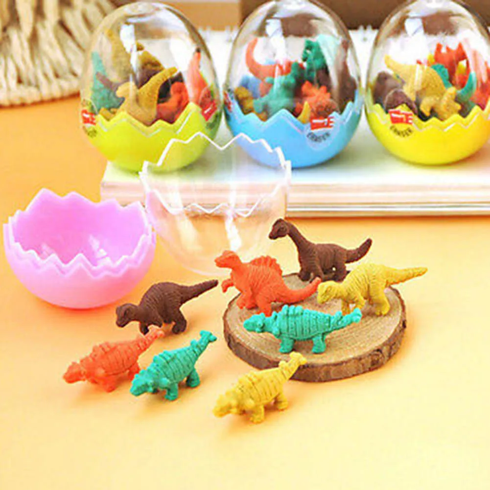 

8Pcs/Pack Novelty Mini Dinosaur Egg Creative Colorful Little Eraser Students Stationary Cute Gift Random Color