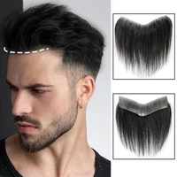 salonchat short straight hair mens front hairline wig brazilian human hair non remy tape fixation front hairline for men natural