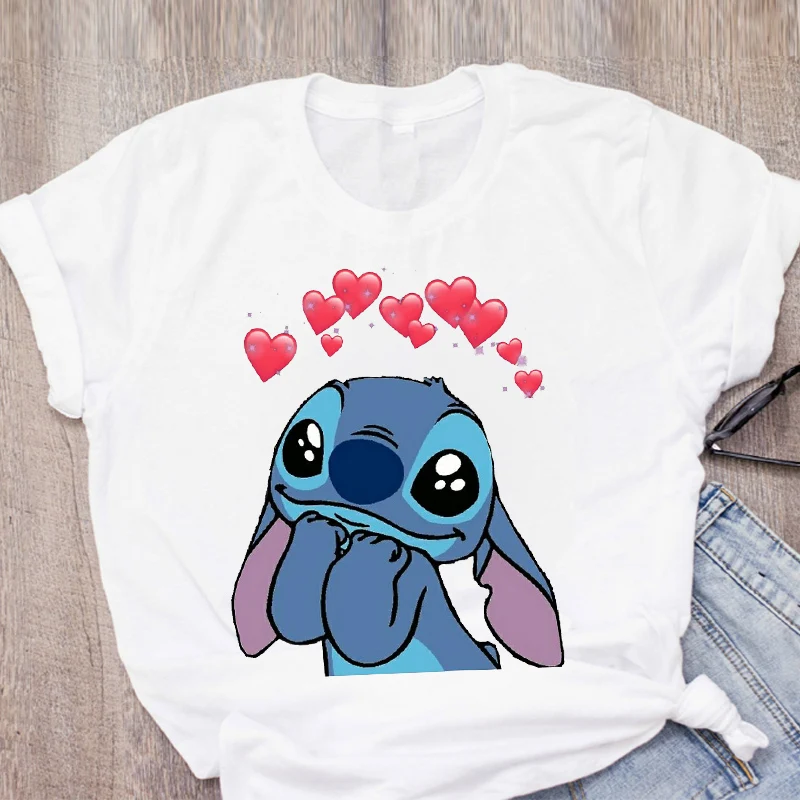 

Футболка женская летняя с коротким рукавом и принтом «Лило и Ститч»