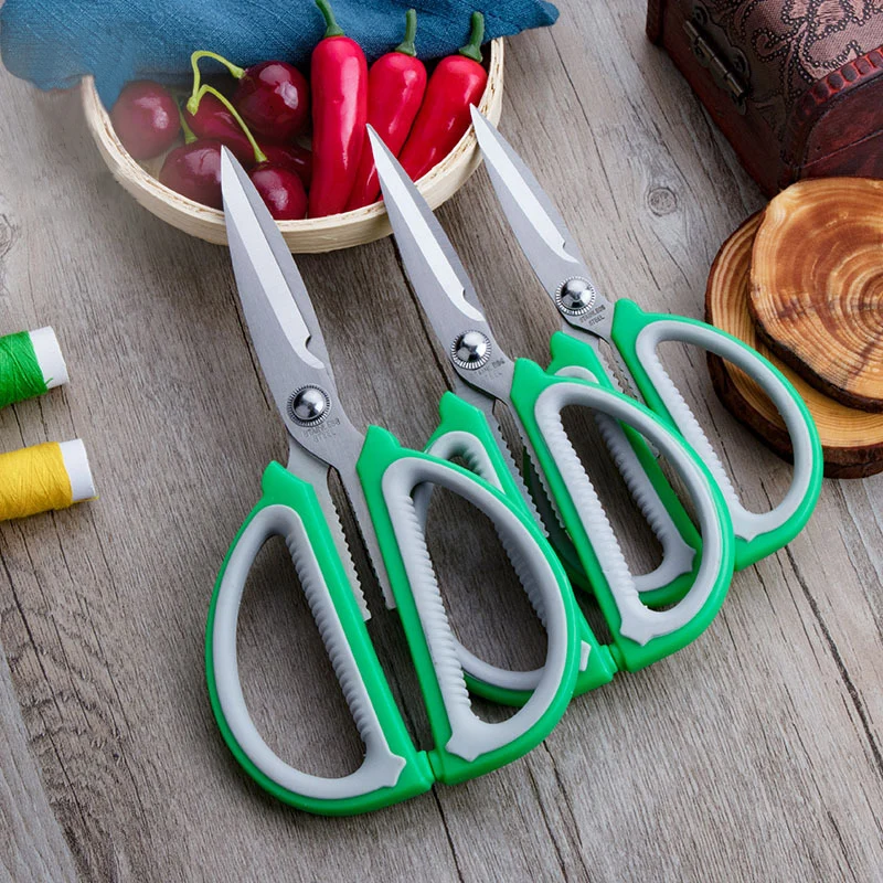 Зеленые пластиковые прочные бытовые ножницы резак из нержавеющей стали кухонные