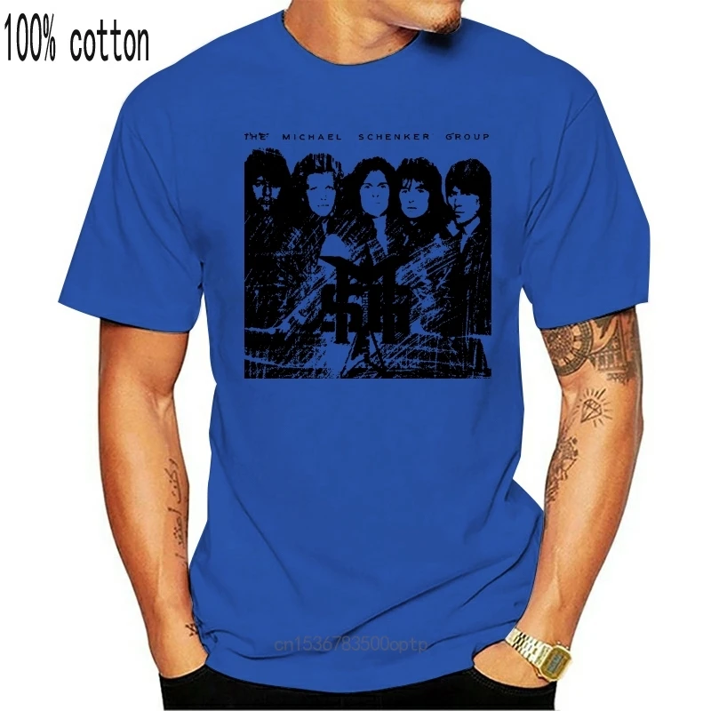 

New Retro 100% Cotton Print Shirt Tee Michael Schenker Group Msg Men Crewneck Cotton T-shirt