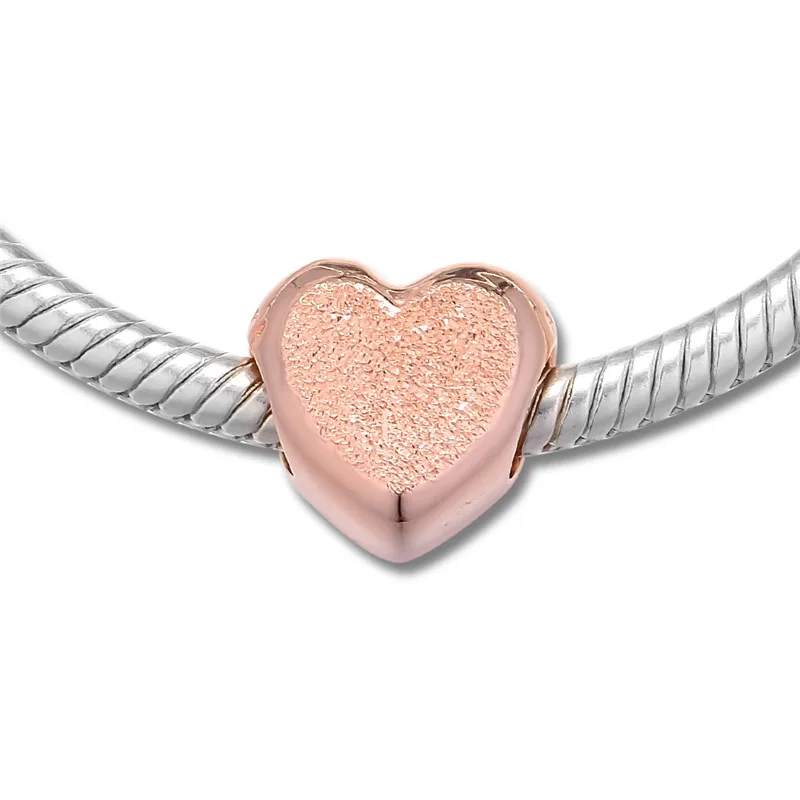 Matte Brilliance Heart Beads for Jewelry Making Fashion DIY Rose Golden Love Charm Women Charms Bracelets | Украшения и