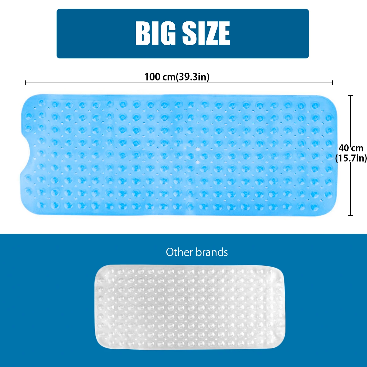 10040cm transparent shower mat bathtub mat bath cushion with drain holesuction cup non slip mat for bathroomkids pregnant free global shipping