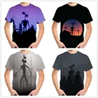 Летние футболки с 3D-принтом головы сирены для мальчиков и девочек, ужасы для подростков, Мультяшные Аниме футболки, детские повседневные футболки на день рождения, топы