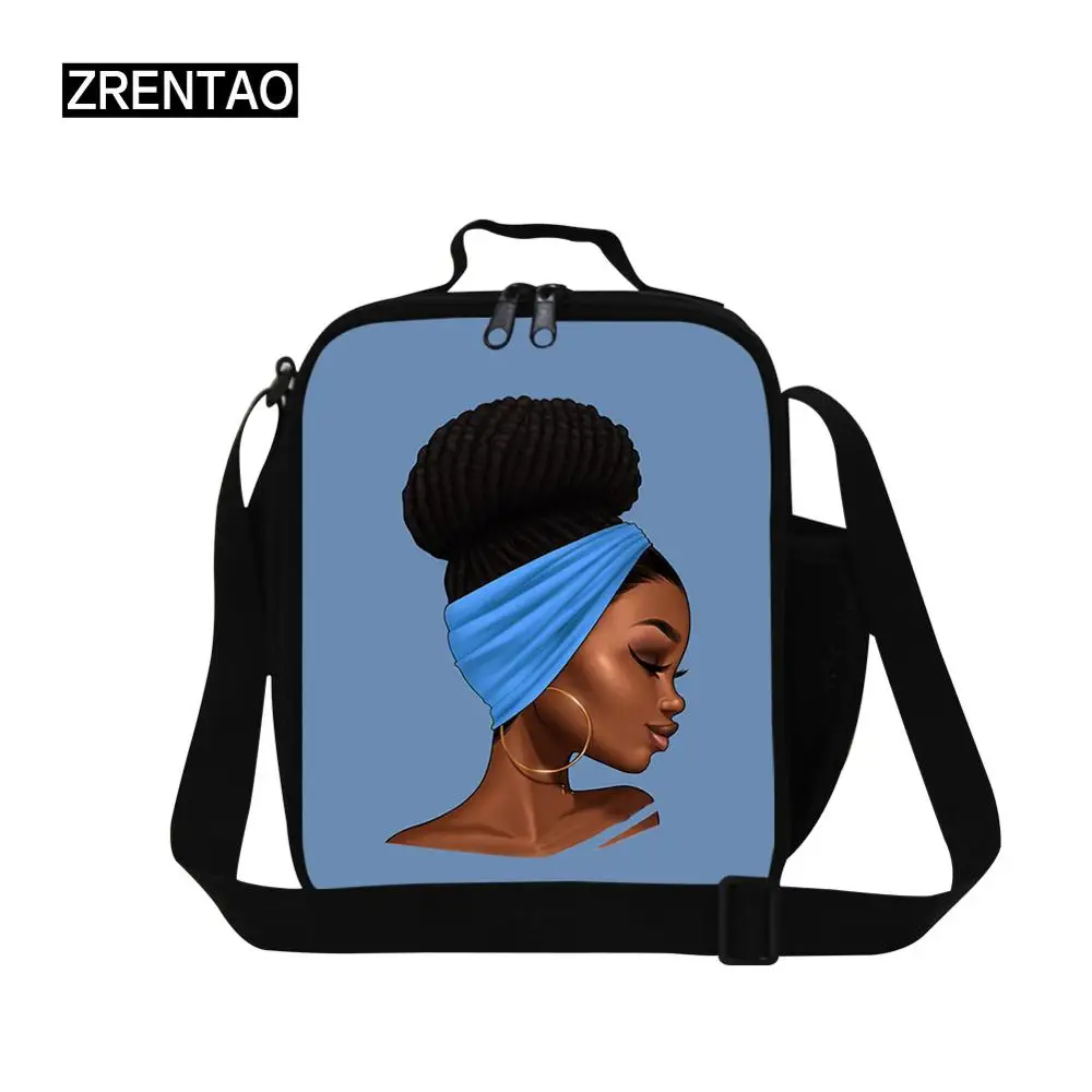 

Fashionable African girls Printing Women Lunch Bag Small/Medium Lunchbox Cooler Tote For Working/Office Outdoor Picnic Lunchtote
