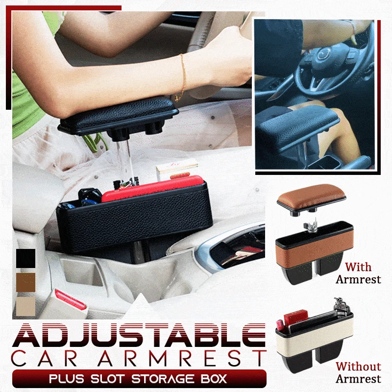 

Adjustable Car Armrest Plus Slot Storage Box Center Console Armrest Central Box Car Elbow Support Pad Auto Armrests