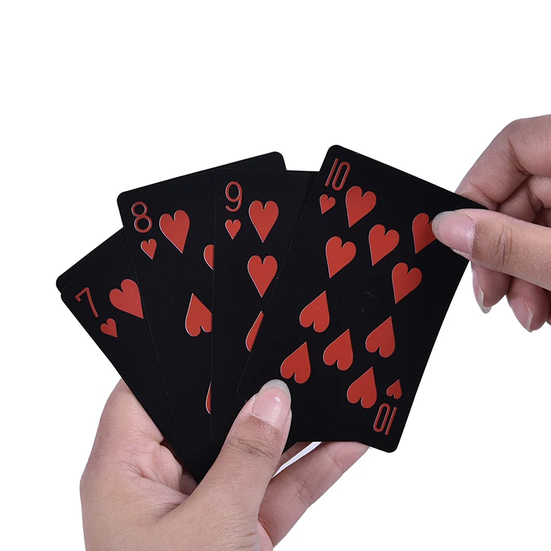 Водонепроницаемые ПВХ пластиковые игровые карты покерные чисто черные