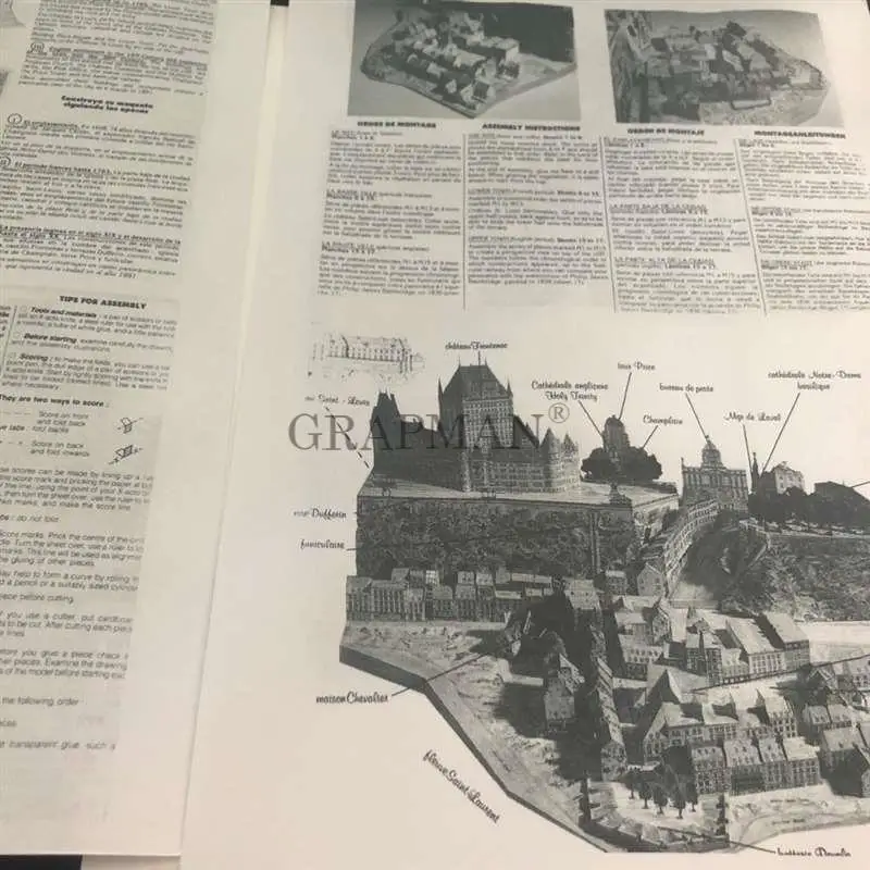 Linstant античная Ручная роспись деловая модель здание Квебек 3D бумажная DIY