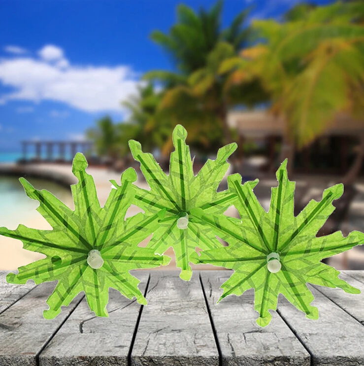 Творческий 10 шт./компл. зеленый кокосовой пальмой палочки зонтик выбирает