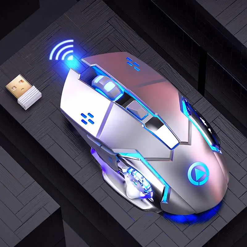 

Cy Rechargeable Wireless Mouse Mute Non-Silent Laptop Desktop Computer Specially for Gaming