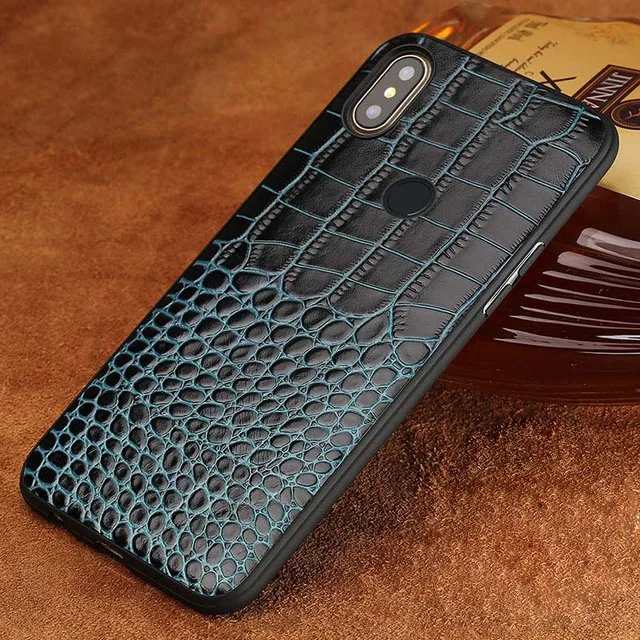 Blue Simple Чехол для телефона из натуральной кожи для Xiao mi Red mi Note 7 8 Pro 6 5 Чехол для mi 8 9 lite 9se 9T Note10 A2 A3 mi x 2s Max 3 Poco F1 чехол - Цвет: Blue Simple