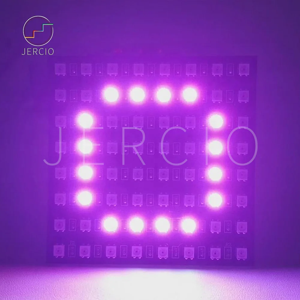 JERCIO WS2812B 8x8 пикселей модуль панели управления пикселей экран Neopixel матрица WS2812 индивидуально адресуемый IC чип DC5V пользовательский дом