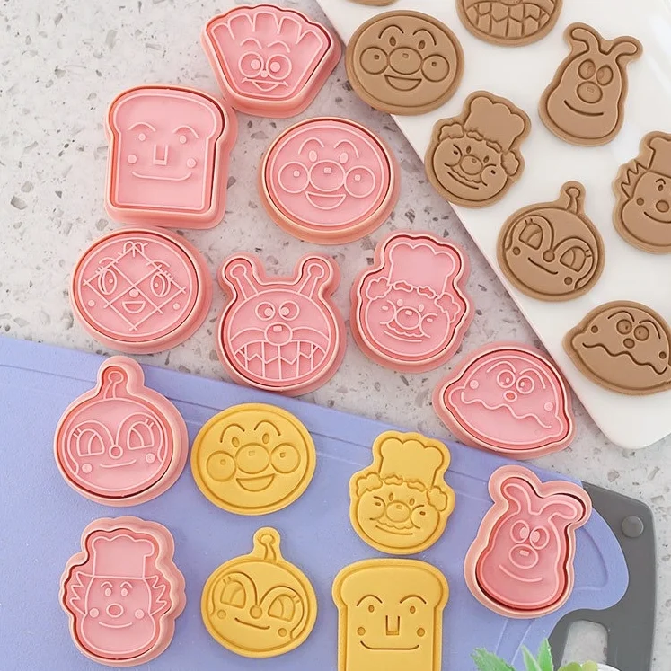 

Набор для печенья Anpanman 10 шт./компл., японская аниме мультяшная форма для печенья, аксессуары для выпечки, кухонные инструменты, штамп для печ...