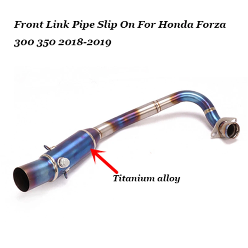 Slip On For Honda FORZA 300 forza300 350 2018 2019 Motorcycle Exhaust Escape Modified Carbon Mid Link Pipe Muffler Scooter - - Racext 25