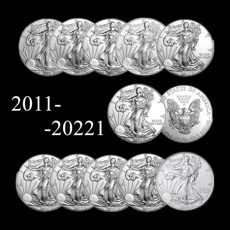 

New 2011-2021 United States of Liberty Eagle Challenge Coin 1 oz Fine Silver Collectibles America Coins Gift Commemorative Coins