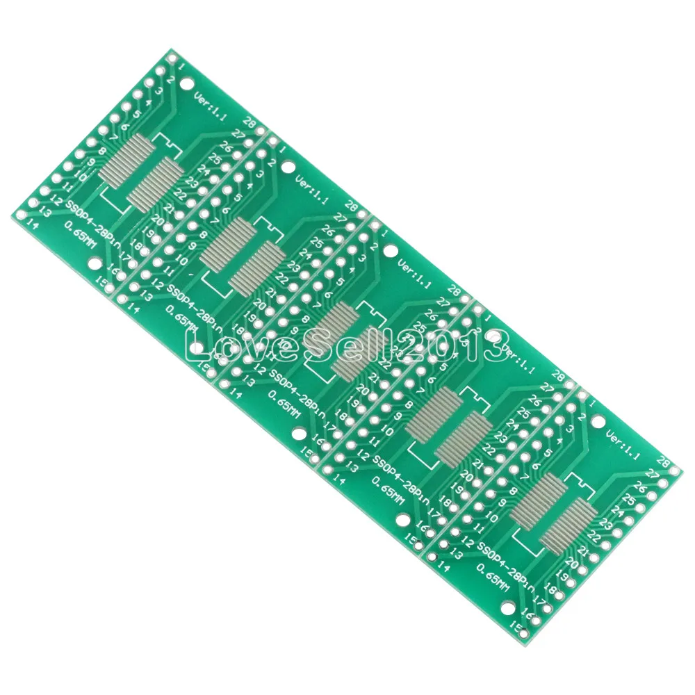 

2PCS SSOP28 SOP28 TSSOP28 to DIP28 Adapter Converter PCB Board 0.65/1.27mm NEW