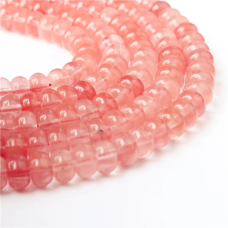 

Linxiang Fashion jewelry 4x6 ~ 5x8mm natural gem interval bead watermelon crystal pine bead DIY women's Bracelet Necklace Earrin