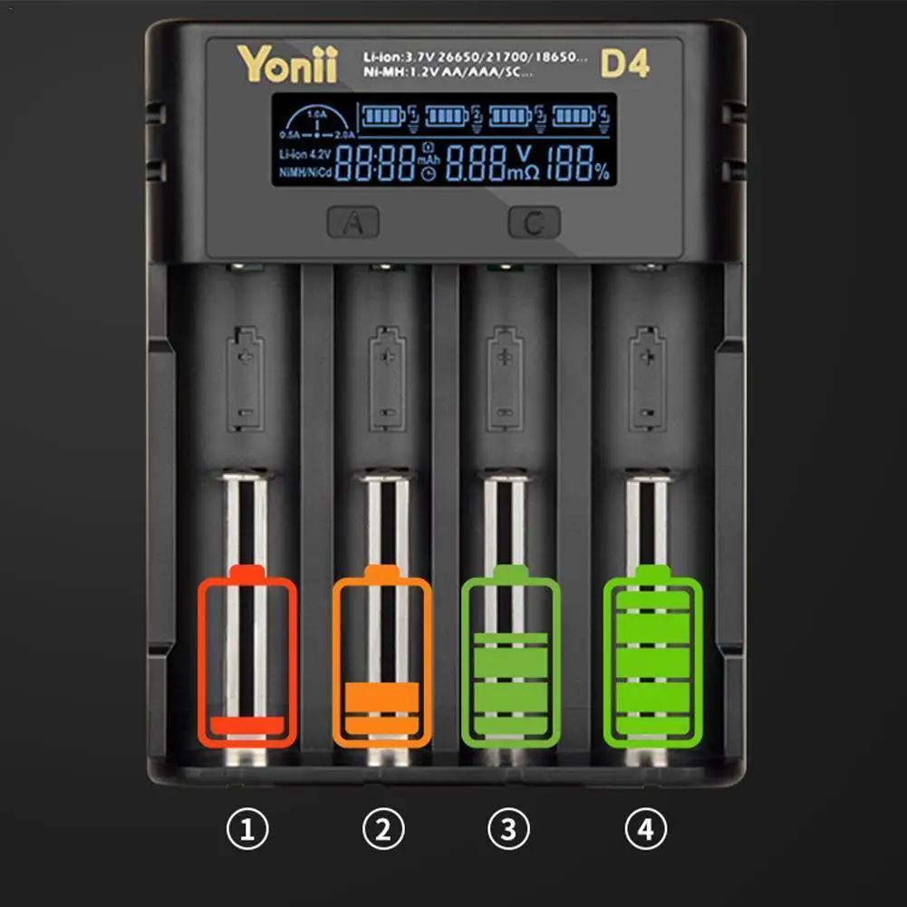 

Lithium NiMH Battery LiitoKala Lii-PD4 Lii-S6 Lii500s Lii600 Battery Charger For 18650 26650 21700 18650 AA AAA 3.7V/3.2V/1.2V