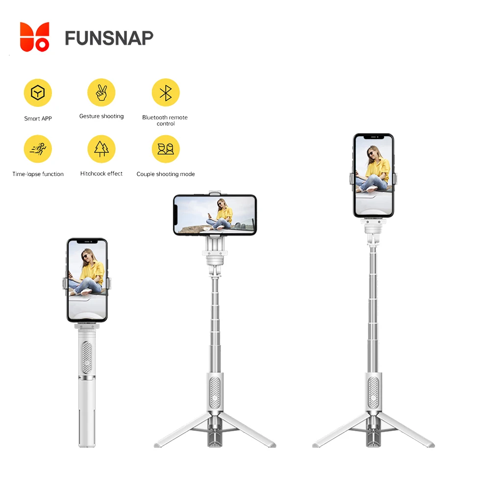 

Держатель для смартфона захват FUNSNAP Q, мини селфи-Палка с Bluetooth, карманный стабилизатор, устройства для прямой трансляции для iOS, Android