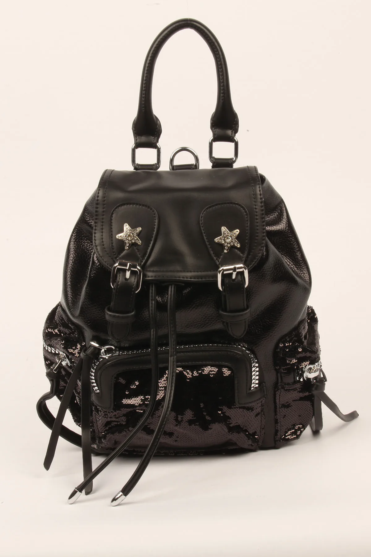 

HNB 2021 Fashion Very Fashionable Multi-Compartment Handy Luminous Light Women 'S Black Sequined Backpack 2001 QE6298