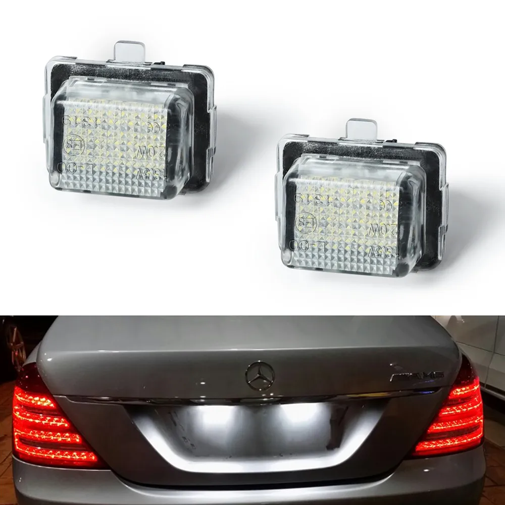 

For Mercedes-Benz W204 W204 5D W212 W216 W221 White LED License Number Plate Light Lamp Canbus Error Free