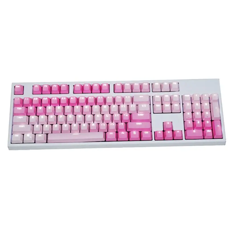

1 Set Replaceable PBT Keycaps 87 104 108 Transparent Lettering Keys Double Shot Injection Backli Key for Mechanical