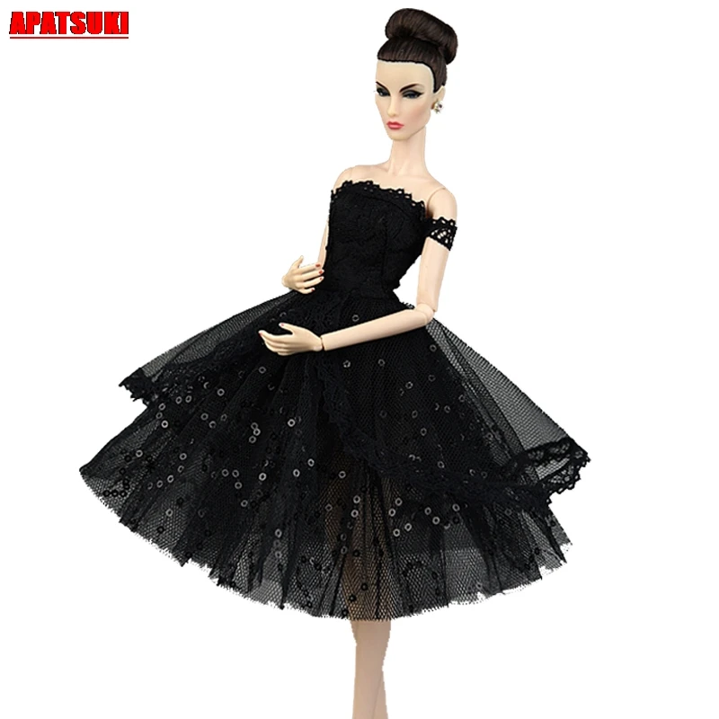 Одежда для кукол Барби наряды принцесс Вечерние черные платья кружевные с