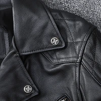 2021 Black Motorcycle Style Leather Jacket Men Large Size 4XL Genuine Natural Cowhide Autumn Slim Fit American Bikers Coat