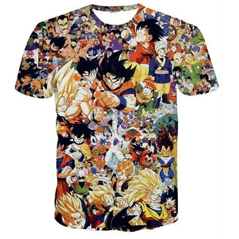 Летние футболки для мужчин с принтом Dragon Ball Goku Dragon Ball 3D футболка крутые футболки аниме топы мужская уличная одежда большого размера на заказ Прямая поставка
